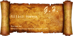 Gilicz Hanna névjegykártya